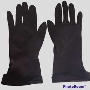 Vintage Black Nylon Gloves